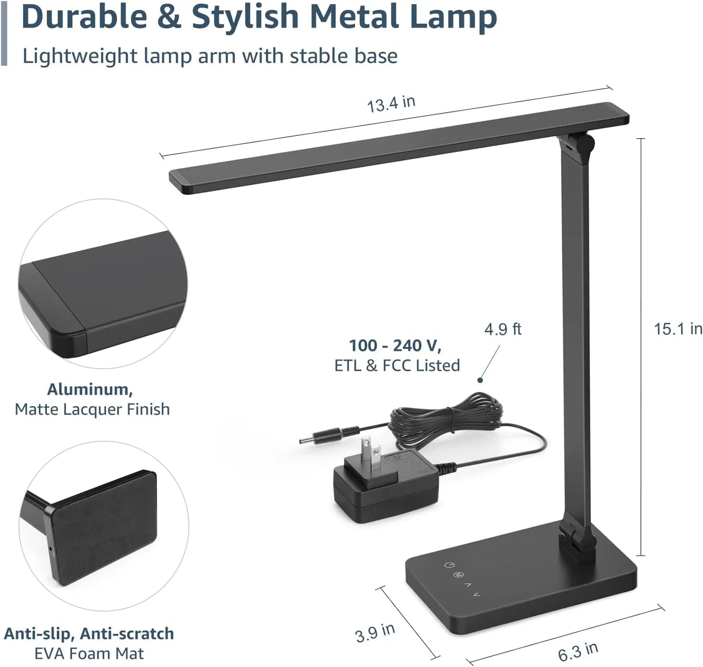 LED Desk Lamp with Adjustable Lighting