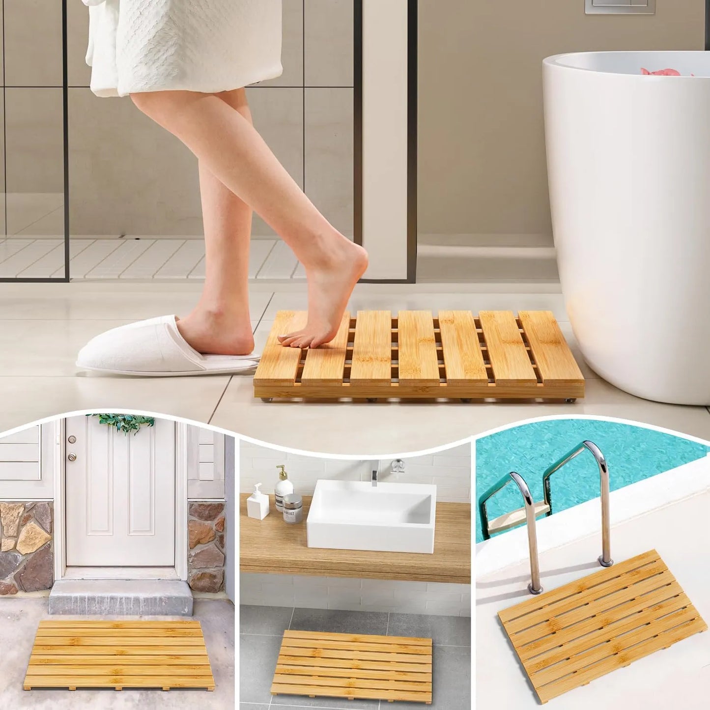 Bamboo Shower Bath Mat