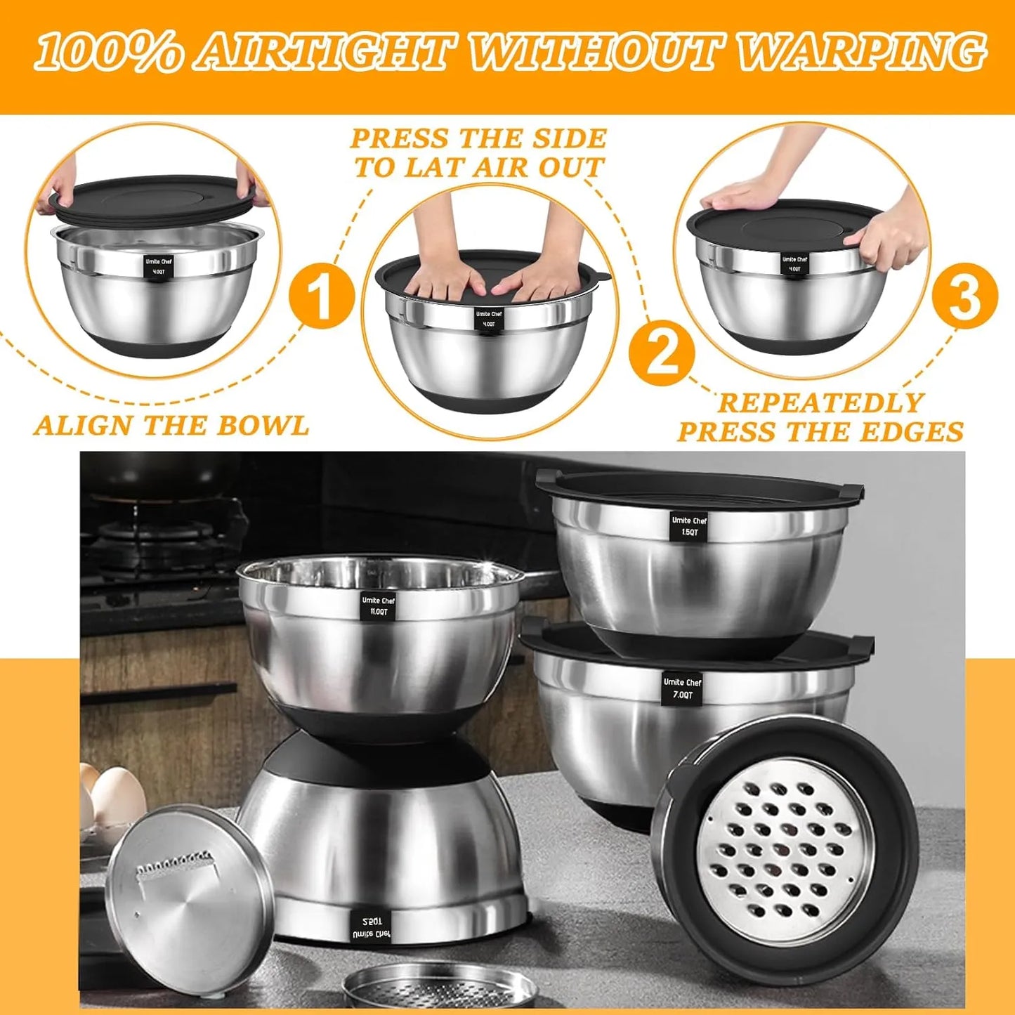 Ultimate Stainless Steel Mixing Bowl Set