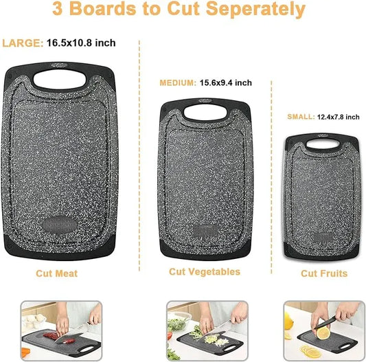 Non-Slip Rubber Cutting Board Set